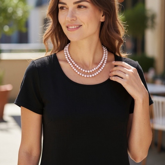 Light Pink/ Purple Real Freshwater Pearls Necklace - Picture 7 of 9